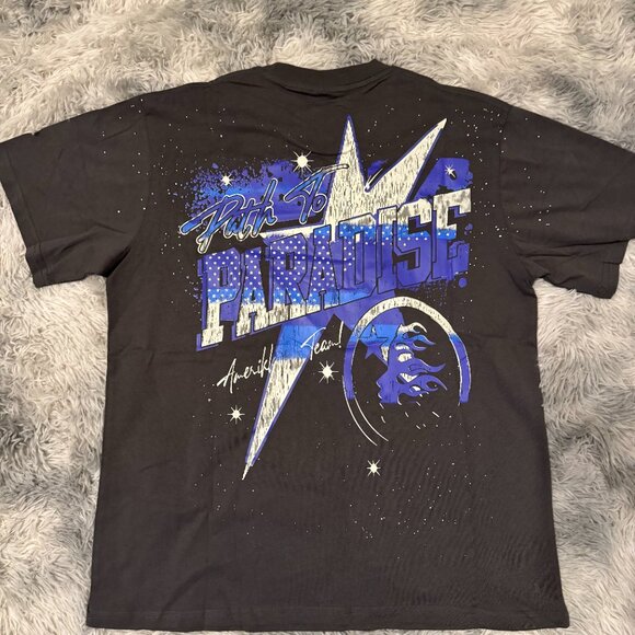 Hellstar Path To Paradise Blue Helmet T-Shirt Men’s Size Large - Picture 3 of 3